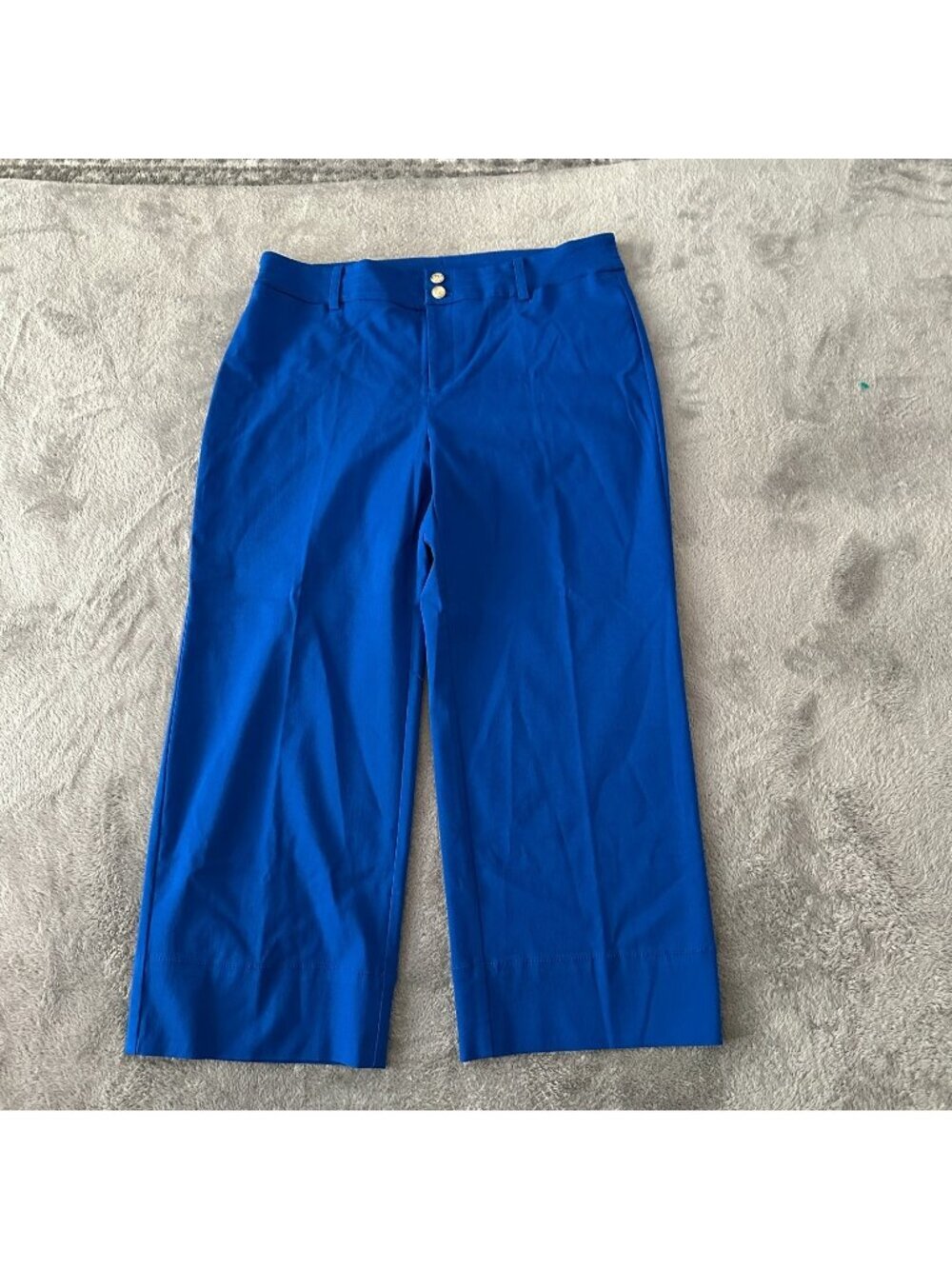 Chico's Blue Wide Leg Crop Pants Women's size 12 Preppy Nautical Summer